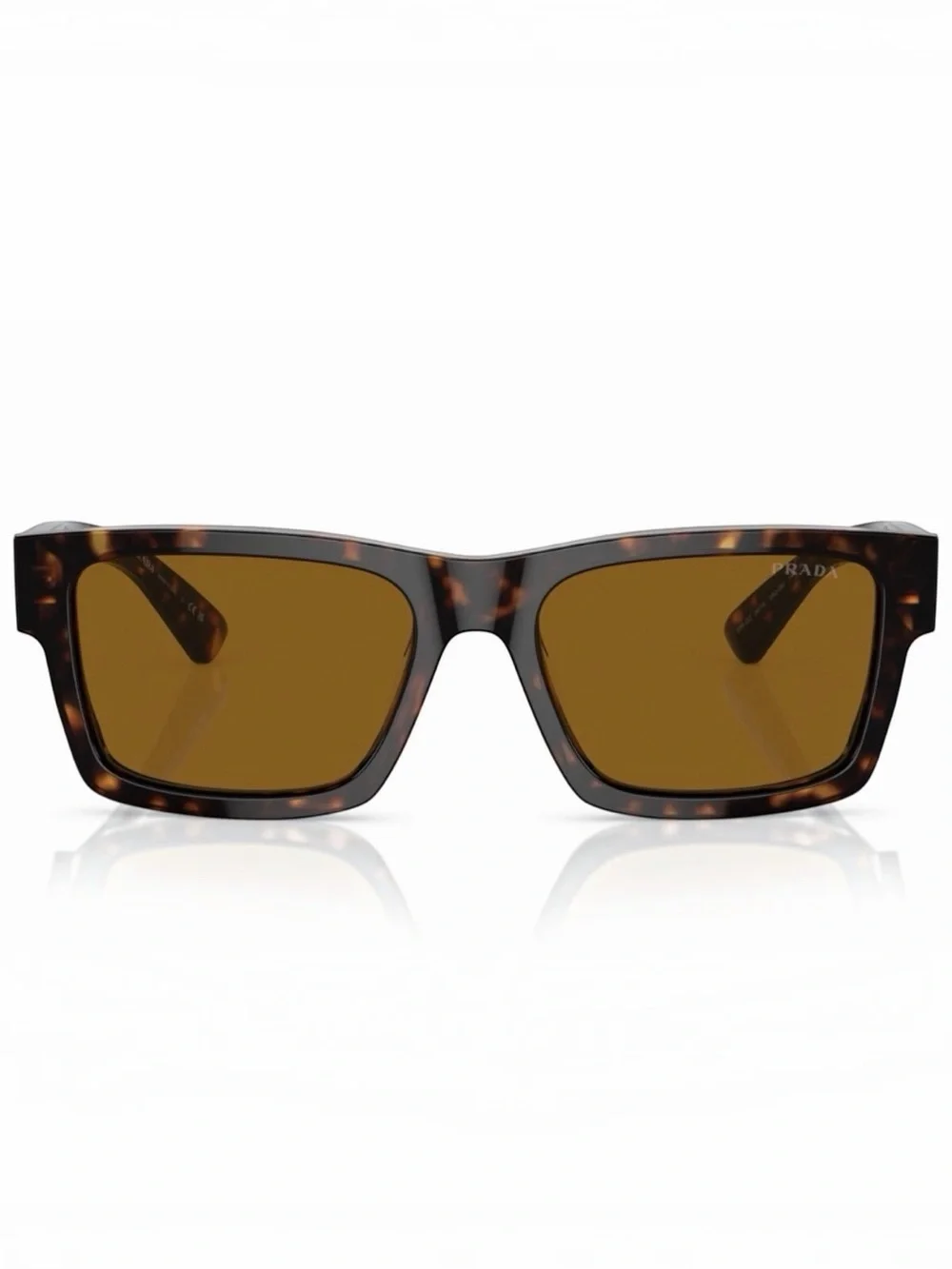 Prada Tortoise Rectangular Sunglasses Brown Lenses Italy w/ Case Unisex EUC